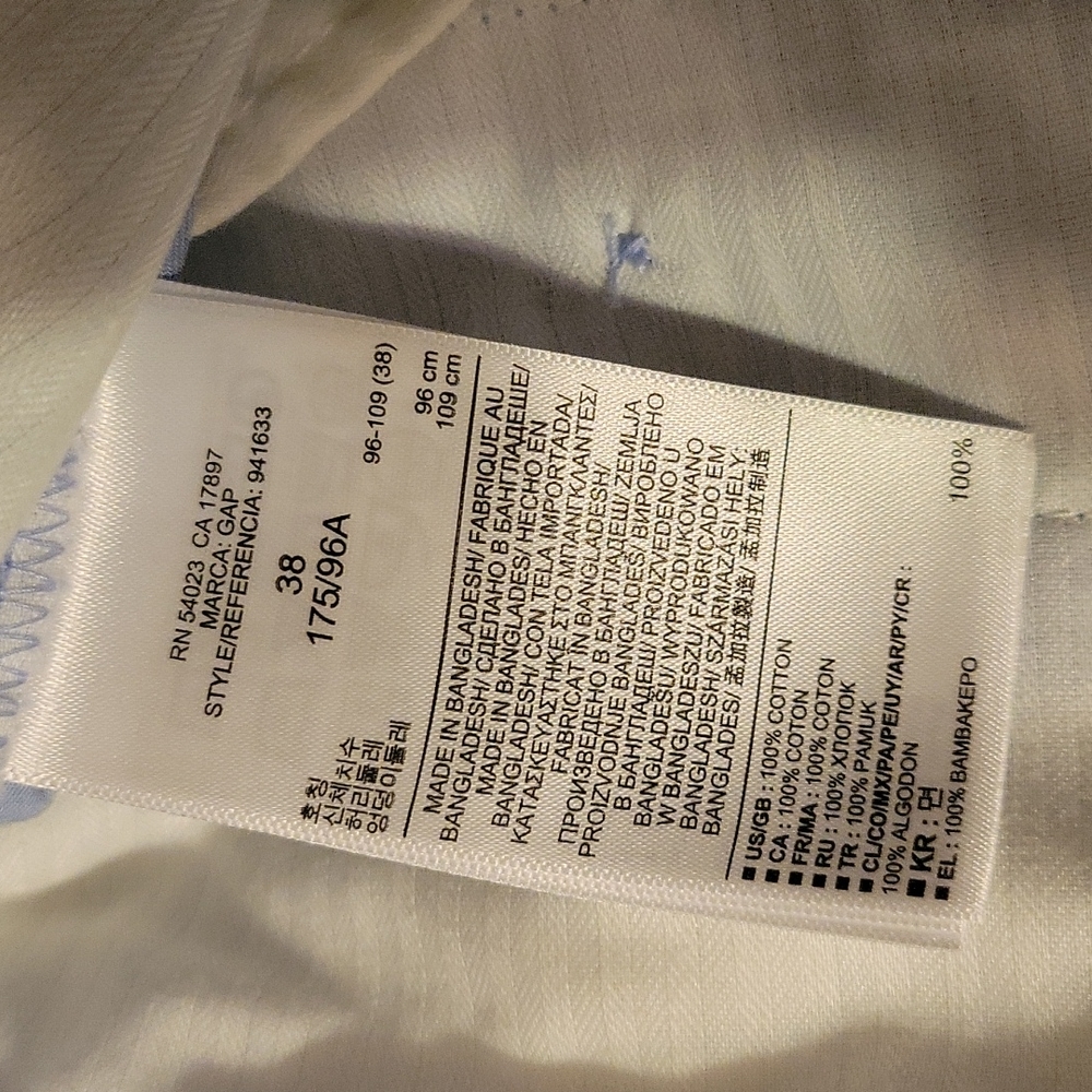 NWT Gap Khakis Baby Blue 38 Waist - Picture 6 of 6